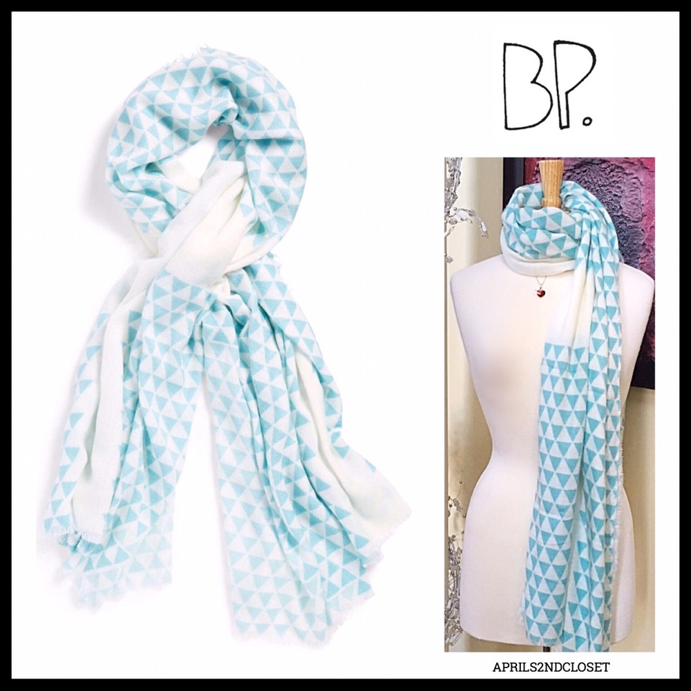 LONG TURQUOISE WHITE WRAP CAPE BLANKET SCARF - Picture 8 of 8